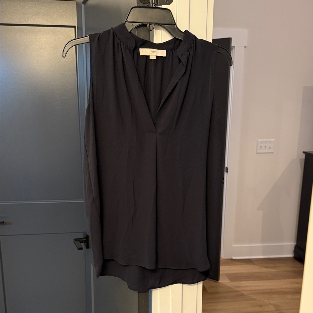 LOFT Women's Elegant Black V-Neck Blouse